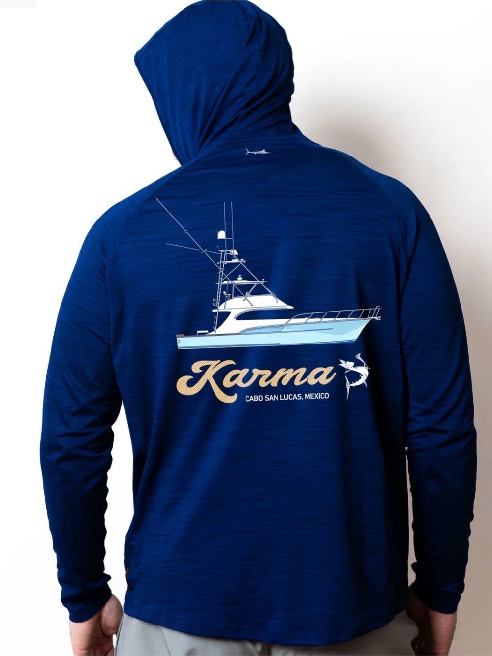 Billfish gear 2XL KARMA SPORTFISHING HOODED LONG SLEEVE navy